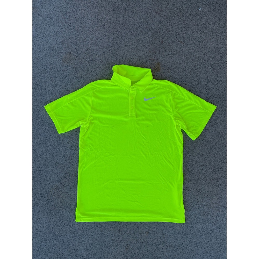 Nike Dri-Fit Kids Medium Polo Golf Tee - Neon Yellow Short Sleeve